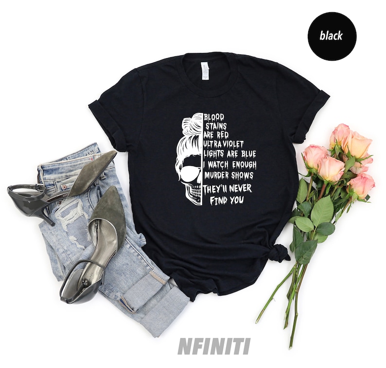 Messy Bun Serial Killer Shirt, Horror Movie Tee image 3