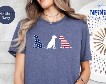 Patriotic Labrador Retriever USA Flag Shirt - 4th of July Dog Tee