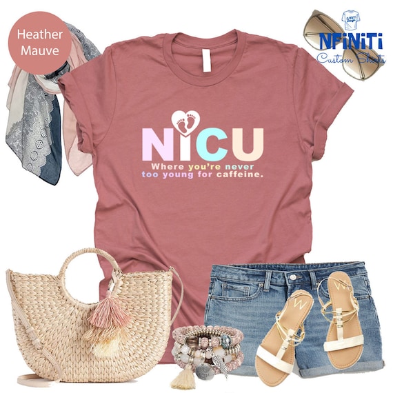 Caffeine Lover NICU Nurse Shirt: Retro Neonatal Intensive Care Unit