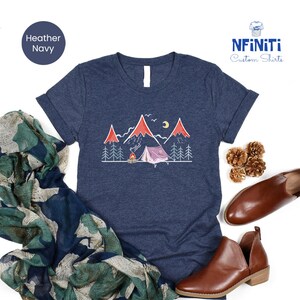 Camp Vibes Baseball Tee: Mountain Tent Camping Shirt