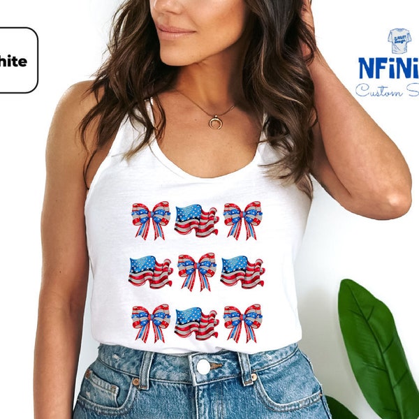 Débardeur America July 4th Freedom Vibes Pour Femme - Neuf Avec étiquettes - Style Racerback