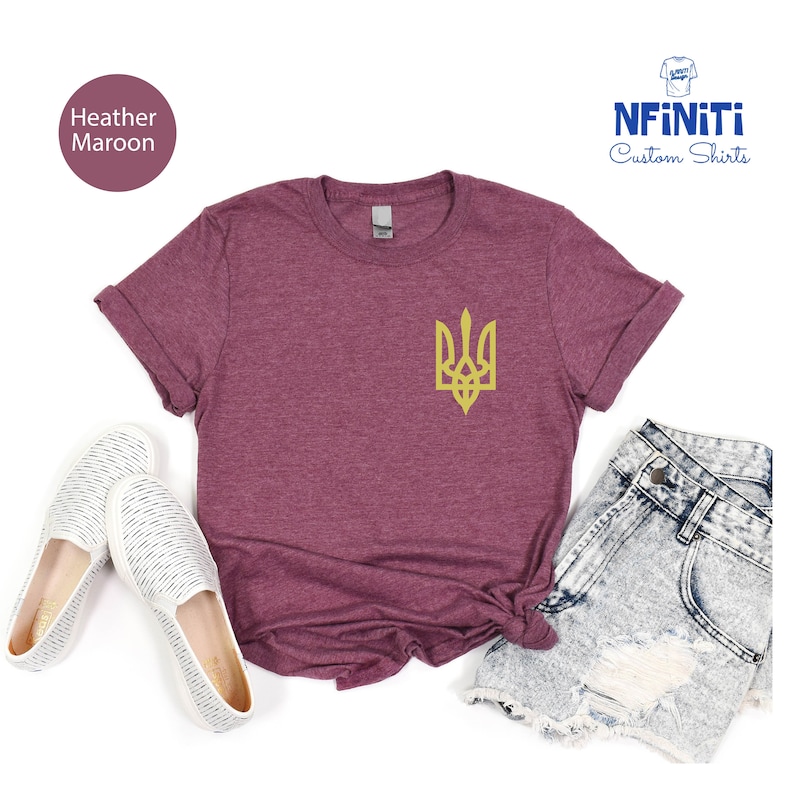 Ukraine Military Shirt, Ukraine Trident Shirt, Ukraine Coat Of Arms, Ukrainian Patriotic Shirt, Ukraine Heritage T shirt, Zelensky Shirt image 3