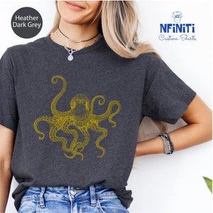 Octopus Print Shirt, Octopus Gift Shirt, Sea Animal Shirt, Ocean Shirts, Ocean Animal Shirt, Cool Octopus Tee, Animal Shirt, Octopus T-Shirt