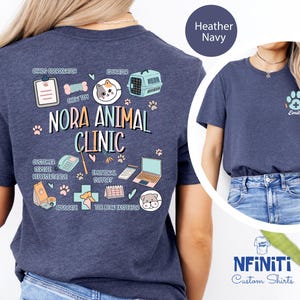 Custom Veterinary Receptionist Pocket Print Shirt, Vet Reception Gift, Personalized Vet Receptionist Tee, Vet Front Office Tee, Vet Tech Tee