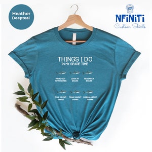 Funny Shark Lover T-Shirt: Things I Do In My Spare Time image 2