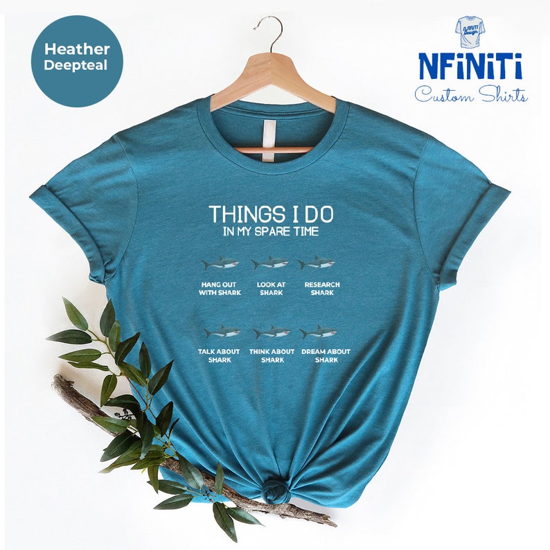 Funny Shark Lover T-Shirt: Things I Do In My Spare Time image 2
