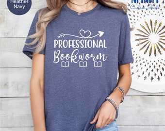 Professional Bookworm Shirt, Librarian Gift, Reading Tee