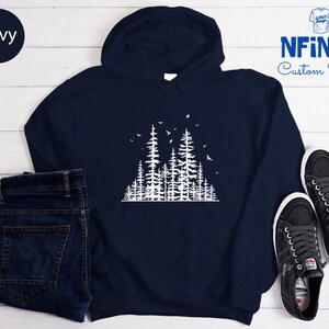 Forest Sweatshirt: Pine Tree Graphic, Adventure Hoodie image 7