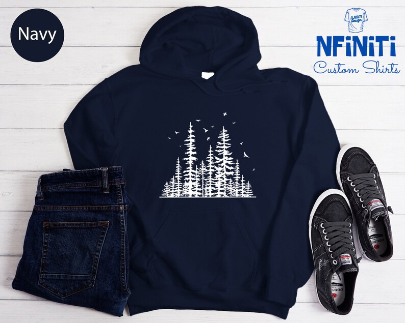 Forest Sweatshirt: Pine Tree Graphic, Adventure Hoodie image 7