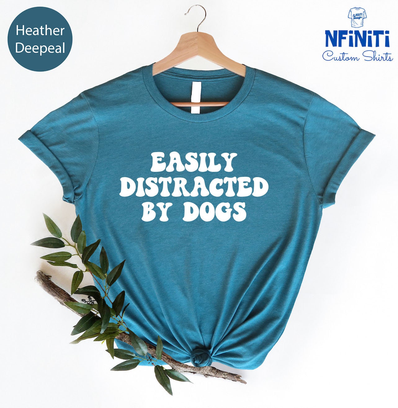 Easily Distracted By Dog And Mountains For Camping Lover T-Shirt Easily Distracted By Dog And Mountains For Camping Lover T-Shirt