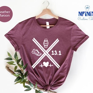 13. 1 Half Marathon Running Shirt, Half Marathon Heartbeat Shirt, Half Marathon Shirt, Marathon Runner Gift Shirts, Motivational Running