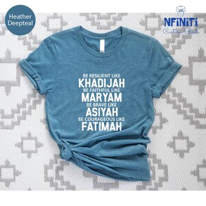 a blue t - shirt with the words be patient like khadj - ja