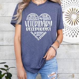 Veterinary Receptionist Week, Vet Receptionist Shirt, Vet Tech Week, Vet Tech shirt, Veterinary Heart Shirts,Veterinarian Gift, Receptionist