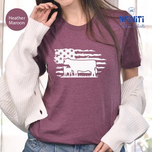 USA Cow Farm Shirt, Farm Cow Shirt, Farmer Cow Shirt, Farm Animal Shirt, Farmer American Flag Shirt, Farmer Gift Shirt, Cow Lover Gift Shirt