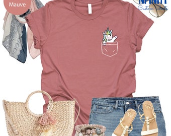 Unicorn Pocket T-Shirt: Women's Novelty Tee