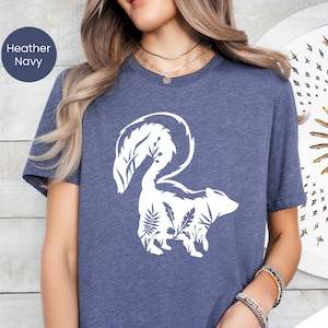 Cute Skunk Shirt, Floral Skunk Shirt, Skunk Lover Shirts, Animal Skunk T-Shirt, Flower Animal Shirt, Animal Lover T-Shirt, Skunk T-Shirt