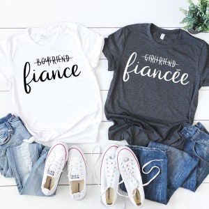 Engagement Shirt, Engagement Announcement T shirt, Fiancée Shirt, Girlfriend Fiancee Shirt, Boyfriend Fiancé Shirt, Matching Couples T Shirt