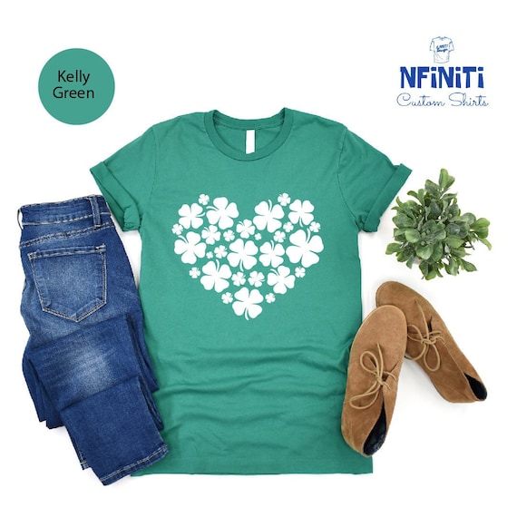 Love Clover Leaf Shirt, Lucky Clover Leaf Shirt, Shamrock Shirt, Happy St Patricks Day Shirt,Lucky Shirt,Happy Irish Shirt, Irish Day Shirt