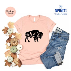 Buffalo Floral Shirt, Buffalo Shirts, Nature Lover Shirt, Wildlife T-Shirt, Wildlife Lover Tee, Country T-Shirt, Bison Shirt, Buffalo Tee
