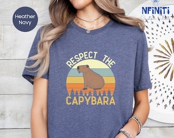 Capybara Shirt, Cute Capybara Shirt, Capybara Tee, Capybara Clothes, Animal Shirts, Capybara Gift, Animal Lover Shirt, Retro Capybara Shirt