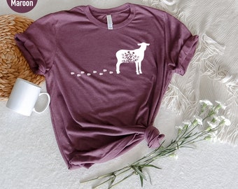 Floral Sheep T-Shirt: Animal Lover Tee