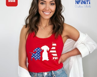 4th July Dachshund Tank Top: American Patriotic Dog Lover Gift