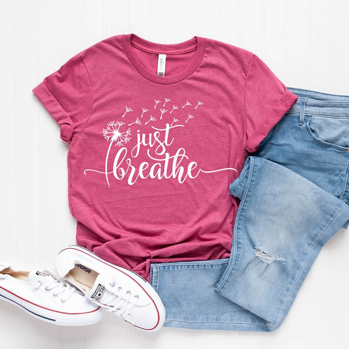Just Breathe Shirt Dandelion Shirt Meditation Shirt Yoga Etsy