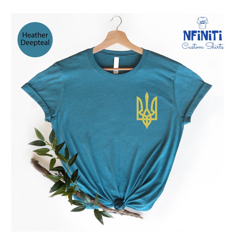 Ukraine Military Shirt, Ukraine Trident Shirt, Ukraine Coat Of Arms, Ukrainian Patriotic Shirt, Ukraine Heritage T shirt, Zelensky Shirt image 5