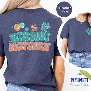 Custom Paw Pocket Print Shirt, In My Veterinary Receptionist Era Back Side Tshirt, Vet Receptionist, Vet Reception Gift,Vet Front Office Tee