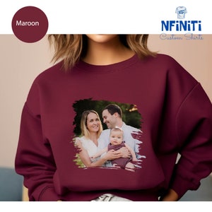 Custom Photo Sweatshirt, Family Picture Sweatshirt, Custom Picture Gift Sweatshirt, Personalized Gift Sweatshirts, Family Photo Sweatshirt