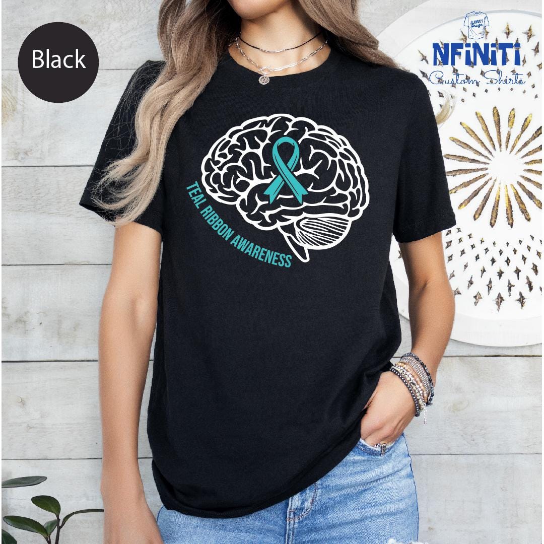Teal Ribbon Mental Health Awareness T-shirt: Trauma Support Gift - Etsy