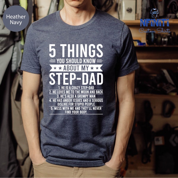 Custom Step Dad Shirt With Kids Names, Gift From Kids To Dad, Step