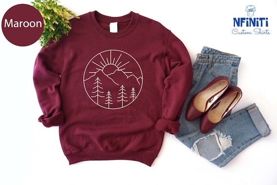Mountain Adventure Sweatshirt: Nature Hiker Gift