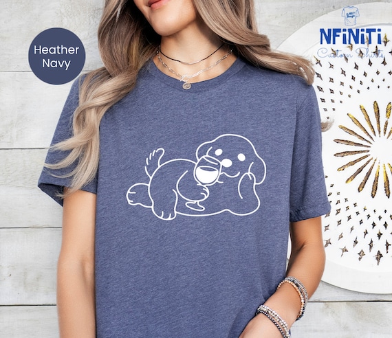 Wine Dog Mom T-Shirt, Drinking Wine Gift