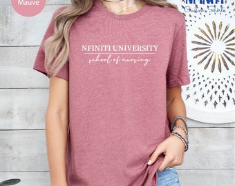 Custom University Nursing School T-Shirt, Personalized Nurse Graduation Gift