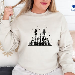 Forest Sweatshirt: Pine Tree Graphic, Adventure Hoodie image 3