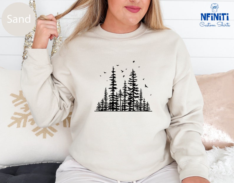Forest Sweatshirt: Pine Tree Graphic, Adventure Hoodie image 3