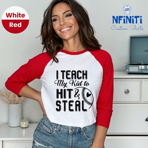 Baseball Mom Raglan Shirt: Funny Quote 3/4 Sleeve Tee