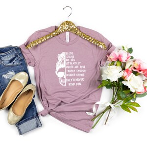 Messy Bun Serial Killer Shirt, Horror Movie Tee image 4