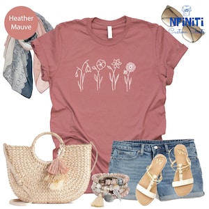 Custom Birth Month Flower Shirt: Valentine&#39;s Day Floral Tee
