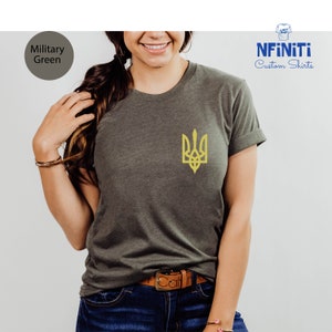 Ukraine Military Shirt, Ukraine Trident Shirt, Ukraine Coat Of Arms, Ukrainian Patriotic Shirt, Ukraine Heritage T shirt, Zelensky Shirt image 6