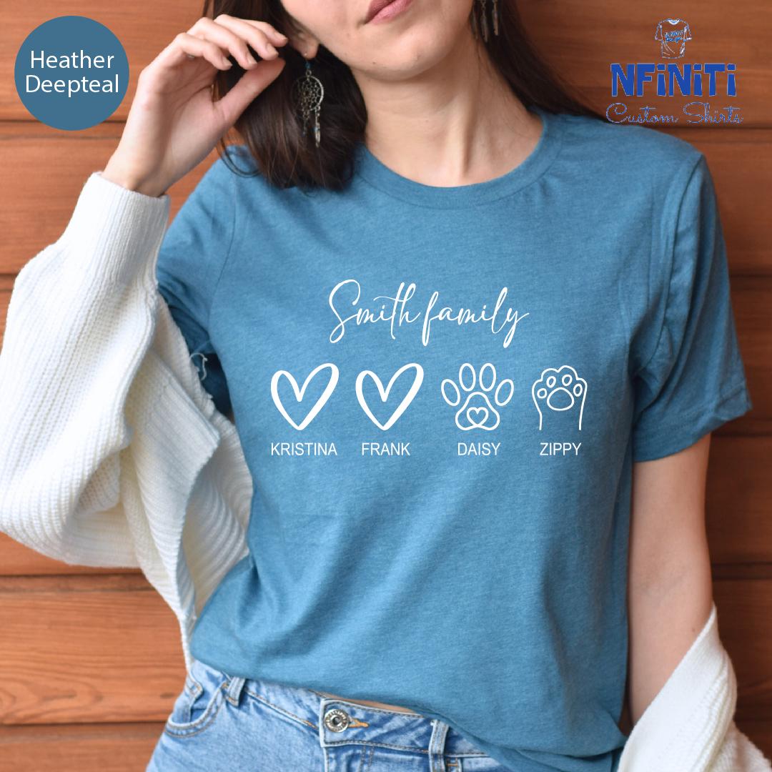 Custom Pet Lover Family Matching Tee, Custom Family Pets Shirt, Our Family Matching Shirt, Personalized Family Pet Matching Shirts