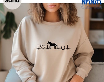 Horse Heartbeat Sweatshirt, Farmer Horse Sweatshirt, Cute Horse Sweatshirt,Mom Gift Sweatshirt,Horse Farm Animal Sweatshirt,Heart Sweatshirt