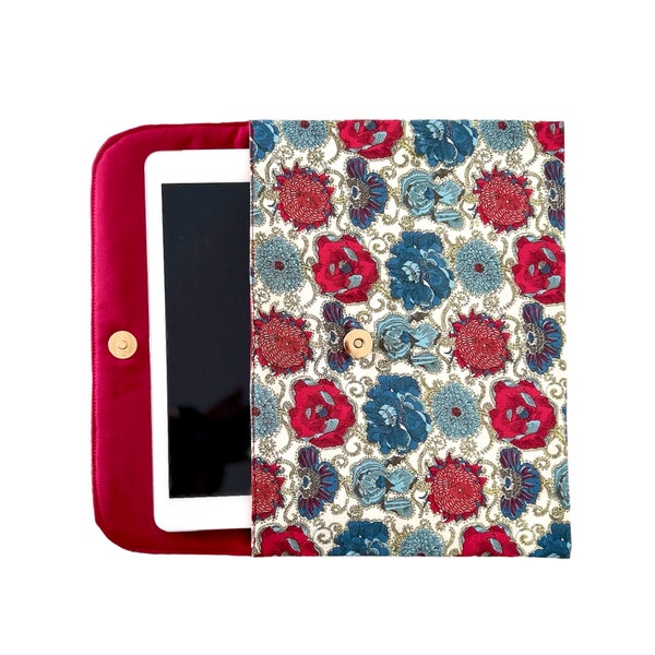 iPad case/Floral fabric reusable cover