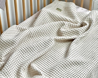 Waffle baby blanket Nursery blanket Organic Swaddle blanket Custom baby waffle blanket Receiving blanket girl Toddler blanket New baby gift