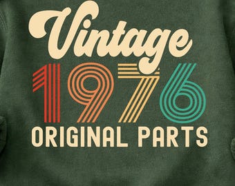 Vintage 1976 SVG PNG, 50e anniversaire rétro année, né en 1976 chemise graphique, fêter téléchargement numérique, cadeau pour elle