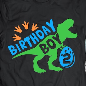 Dinosaur Birthday Boy Svg 2nd birthday svg Second rex Dinosaur svg Second Birthday Saurus Svg Cut File eps png Cricut Silhouette Download
