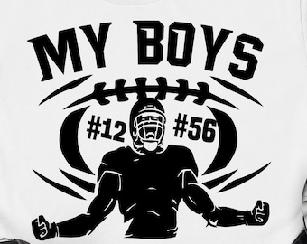 My boys football Two players sons Svg, Cheer Mom svg, Football svg, Mom svg, Mom football fan svg eps png cricut cut file digital download