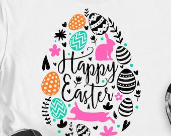 Happy Easter Eggs svg, Easter svg, Easter eggs svg, Easter bunny svg Fun Kids easter svg eps png Cricut Cut file Digital Download