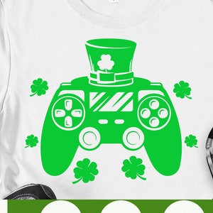 Videospiel St Patricks Day Svg Gamer Boys Svg Game Controller Svg, Shamrock Svg, Patricks Day Svg eps Cricut Cut Datei Digital Download